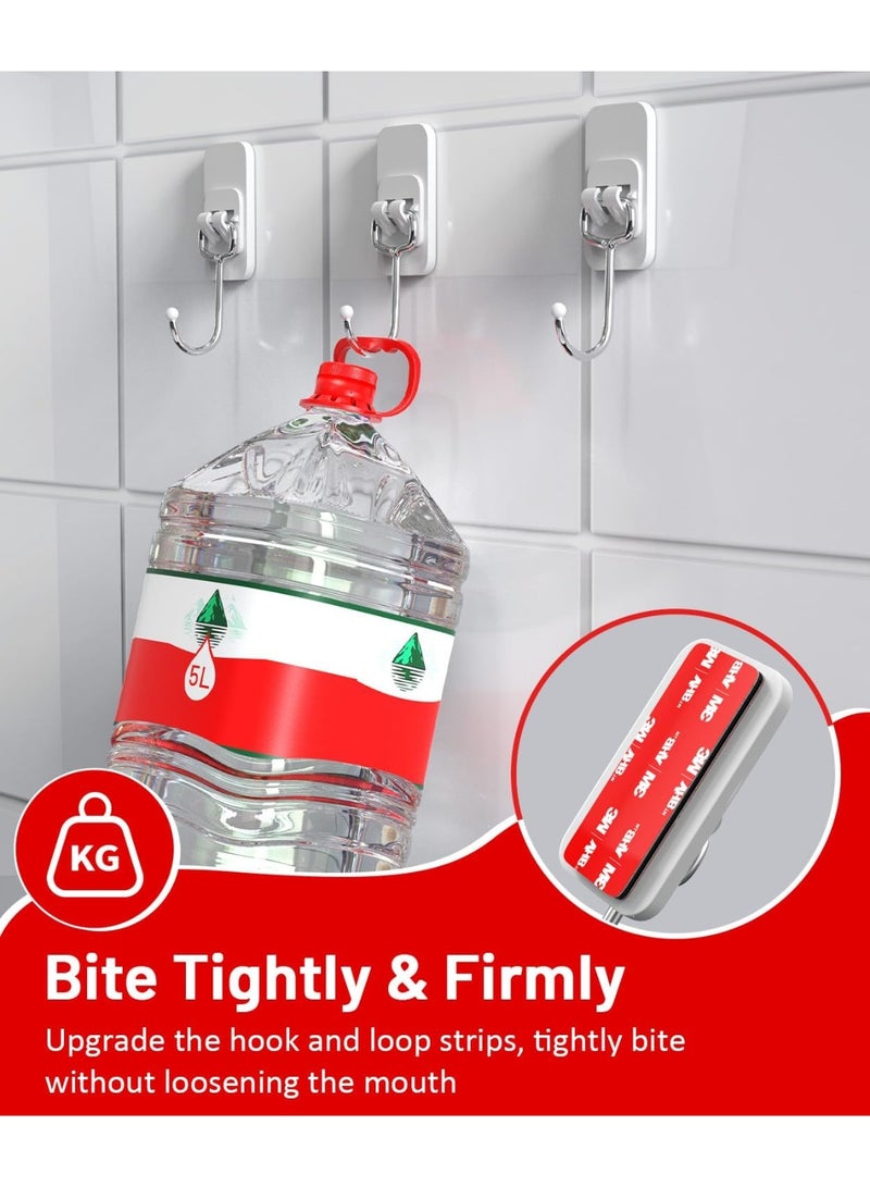 ثري ام شرائط فيلكرو لاصقة، شرائط بخطاف وحلقة شديدة التحمل، مصنوعة من مادة 3M، مقاومة للحرارة والماء، للاستخدام الداخلي والخارجي، 12 مجموعة (أسود، 1.2 × 3.2 بو - Image 2